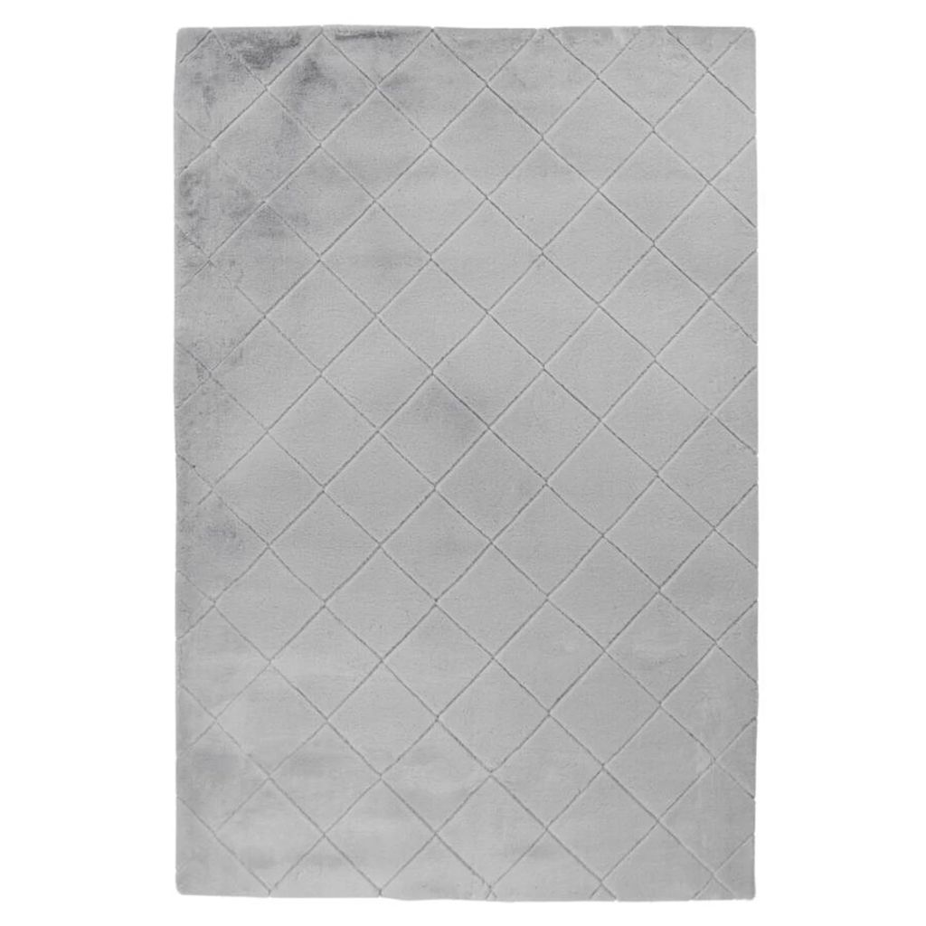 Szőnyeg, rombusz mintás, ezüst - szürke, poliészter, 80x150 cm - ELORIA - Butopêa akciós termékkép 1